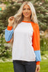 Contrast Stitch Raglan Sleeve Loose Fit Top