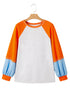 Contrast Stitch Raglan Sleeve Loose Fit Top