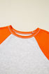 Contrast Stitch Raglan Sleeve Loose Fit Top