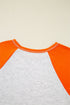 Contrast Stitch Raglan Sleeve Loose Fit Top