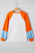 Contrast Stitch Raglan Sleeve Loose Fit Top