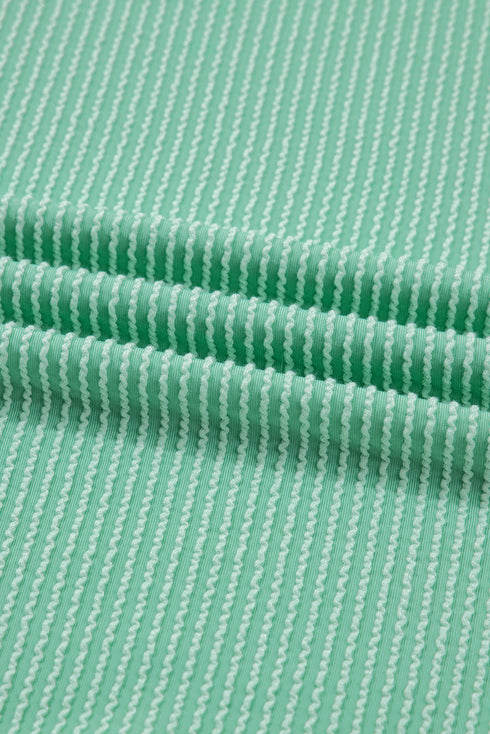 Contrast Stripe Patch Pocket Twisted Rib Drop Shoulder Top