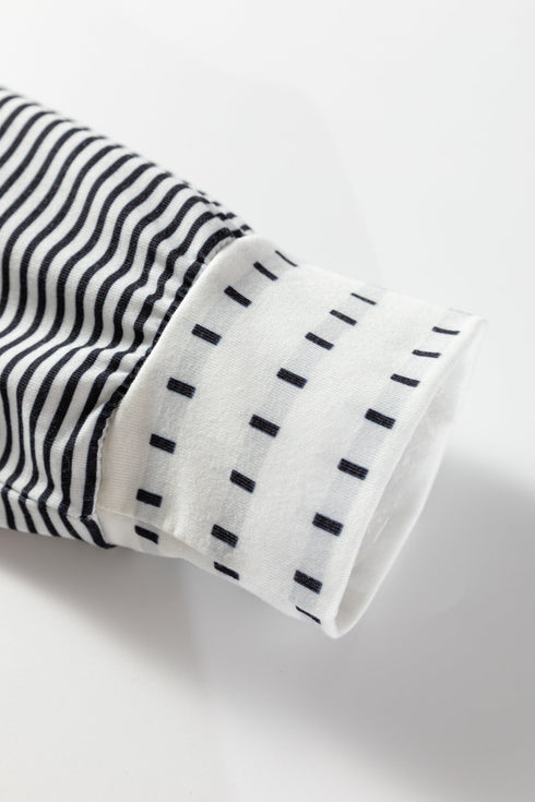 Contrast Stripe Raglan Patchwork Crewneck Long Sleeve Top