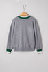 Contrast Stripe V Neck Varsity Trim Sweater