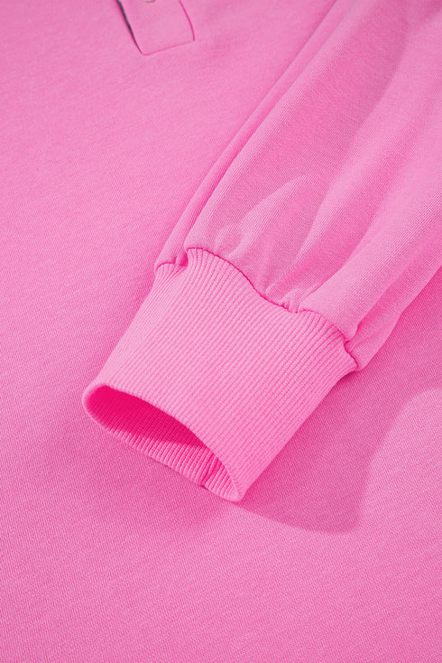 Contrast Striped Collar Patchwork Puff Sleeve Ruffle Hem Mini Dress