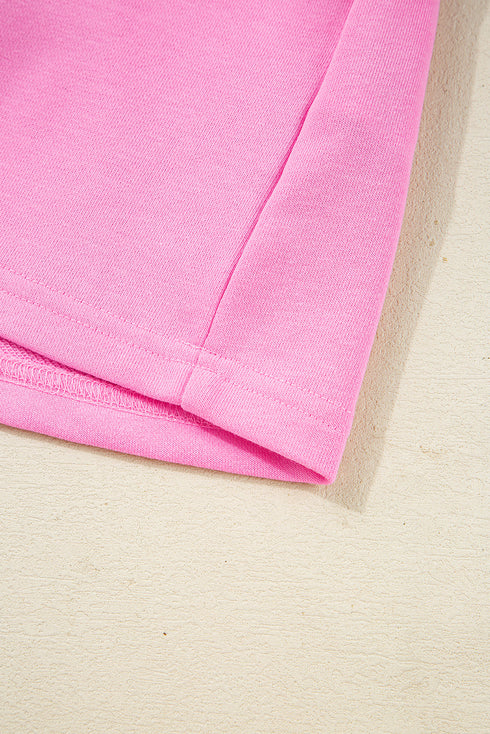 Contrast Striped Collar Puff Sleeve Ruffle Hem Mini Dress