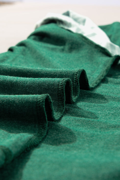 Contrast Striped Raglan Lace Trim Drop Shoulder Top