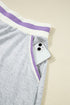 Contrast Striped Trim Cropped Pullover Athletic Short Set
