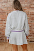 Contrast Striped Trim Cropped Pullover Athletic Short Set