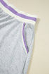 Contrast Striped Trim Cropped Pullover Athletic Short Set