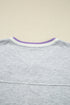 Contrast Striped Trim Cropped Pullover Athletic Short Set