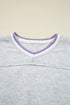 Contrast Striped Trim Cropped Pullover Athletic Short Set