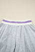 Contrast Striped Trim Cropped Pullover Athletic Short Set