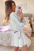 Contrast Striped Trim Cropped Pullover Athletic Short Set