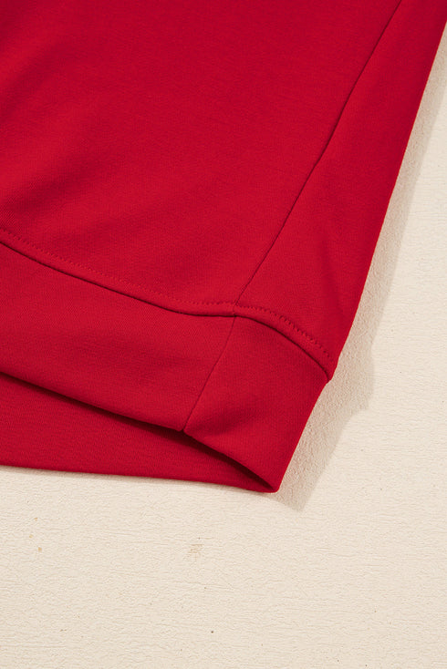 Contrast Tape Stripe Drop Shoulder Varsity Sweatshirt