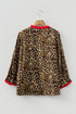 Contrast Trim Animal Print Button Up Woven Shirt