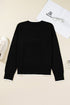 Contrast Trim Big Bow Front Crewneck Cropped Sweater