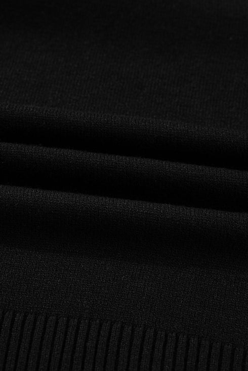 Contrast Trim Big Bow Front Crewneck Cropped Sweater