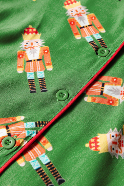 Contrast Trim Bow Knot Viscose Satin Pajama Set