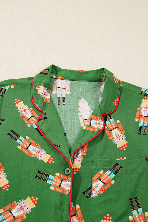 Contrast Trim Bow Knot Viscose Satin Pajama Set