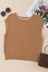Contrast Trim Boxy Fit Knit Short Sleeve Sweater Top