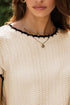 Contrast Trim Boxy Fit Knit Short Sleeve Sweater Top