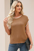 Contrast Trim Boxy Fit Knit Short Sleeve Sweater Top