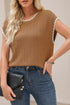 Contrast Trim Boxy Fit Knit Short Sleeve Sweater Top