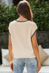Contrast Trim Boxy Fit Knit Short Sleeve Sweater Top