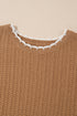 Contrast Trim Boxy Fit Knit Short Sleeve Sweater Top
