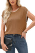 Contrast Trim Boxy Fit Knit Short Sleeve Sweater Top