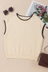 Contrast Trim Boxy Fit Knit Short Sleeve Sweater Top