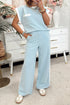 Contrast Trim Boxy Tank Top Wide Leg Pant Set
