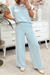 Contrast Trim Boxy Tank Top Wide Leg Pant Set