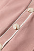Contrast Trim Button Front Relaxed Fit Knit Cardigan