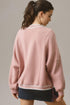Contrast Trim Button Front Relaxed Fit Knit Cardigan