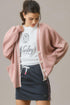 Contrast Trim Button Front Relaxed Fit Knit Cardigan
