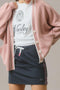 Contrast Trim Button Front Relaxed Fit Knit Cardigan