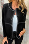 Contrast Trim Button Front Sweater Cardigan