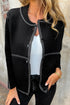 Contrast Trim Button Front Sweater Cardigan