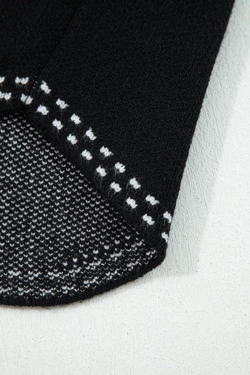 Contrast Trim Button Front Sweater Cardigan