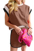 Contrast Trim Cap Sleeve Tee Shorts Set