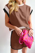 Contrast Trim Cap Sleeve Tee Shorts Set