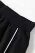 Contrast Trim Crewneck Pullover Mini Skirt Two Piece Dress