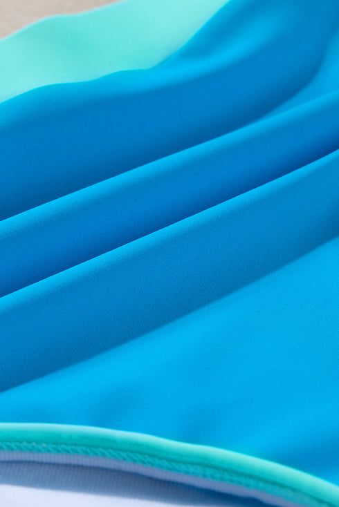 Contrast Trim Crisscross Back High Waisted Bikini