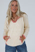 Contrast Trim Crochet Patchwork Exposed Seam V Neck Hoodie