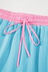 Contrast Trim Drop Shoulder Two Piece Skort Set