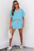 Contrast Trim Drop Shoulder Two Piece Skort Set