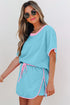 Contrast Trim Drop Shoulder Two Piece Skort Set