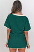 Contrast Trim Drop Shoulder Two Piece Skort Set